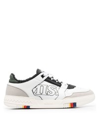 weiße bedruckte Leder niedrige Sneakers von Missoni