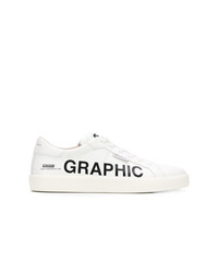 weiße bedruckte Leder niedrige Sneakers von MOA - Master of Arts