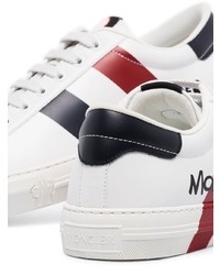 weiße bedruckte Leder niedrige Sneakers von Moncler