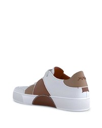 weiße bedruckte Leder niedrige Sneakers von Ermenegildo Zegna XXX