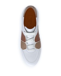 weiße bedruckte Leder niedrige Sneakers von Ermenegildo Zegna XXX