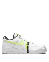 weiße bedruckte Leder niedrige Sneakers von Nike