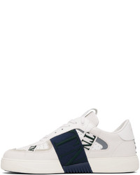 weiße bedruckte Leder niedrige Sneakers von Valentino Garavani