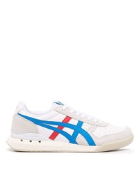 weiße bedruckte Leder niedrige Sneakers von Onitsuka Tiger