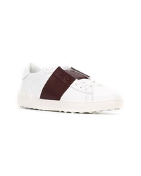 weiße bedruckte Leder niedrige Sneakers von Valentino Garavani