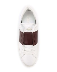 weiße bedruckte Leder niedrige Sneakers von Valentino Garavani