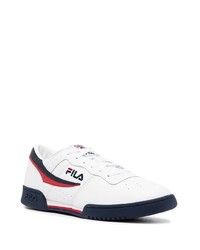 weiße bedruckte Leder niedrige Sneakers von Fila