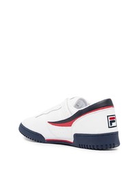 weiße bedruckte Leder niedrige Sneakers von Fila