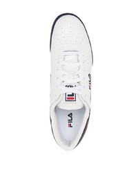 weiße bedruckte Leder niedrige Sneakers von Fila