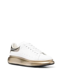 weiße bedruckte Leder niedrige Sneakers von Alexander McQueen