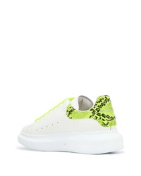 weiße bedruckte Leder niedrige Sneakers von Alexander McQueen