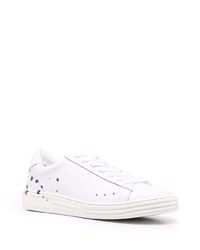 weiße bedruckte Leder niedrige Sneakers von MSGM