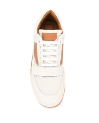 weiße bedruckte Leder niedrige Sneakers von Bally