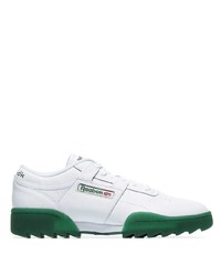 weiße bedruckte Leder niedrige Sneakers von Reebok