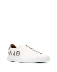 weiße bedruckte Leder niedrige Sneakers von Givenchy