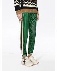 weiße bedruckte Leder niedrige Sneakers von Gucci