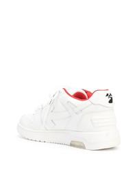 weiße bedruckte Leder niedrige Sneakers von Off-White