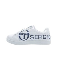 weiße bedruckte Leder niedrige Sneakers von Sergio Tacchini