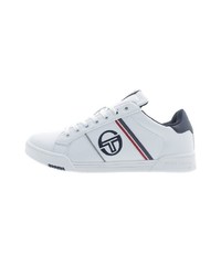 weiße bedruckte Leder niedrige Sneakers von Sergio Tacchini