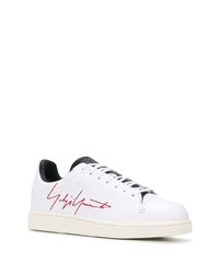 weiße bedruckte Leder niedrige Sneakers von Y-3