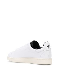 weiße bedruckte Leder niedrige Sneakers von Y-3