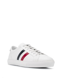 weiße bedruckte Leder niedrige Sneakers von Moncler