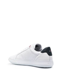 weiße bedruckte Leder niedrige Sneakers von Tommy Hilfiger