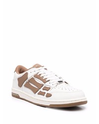 weiße bedruckte Leder niedrige Sneakers von Amiri