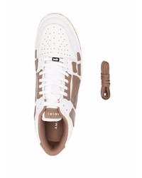 weiße bedruckte Leder niedrige Sneakers von Amiri