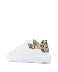 weiße bedruckte Leder niedrige Sneakers von Alexander McQueen