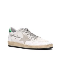 weiße bedruckte Leder niedrige Sneakers von Golden Goose Deluxe Brand