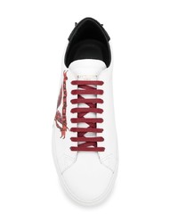 weiße bedruckte Leder niedrige Sneakers von Givenchy