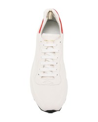 weiße bedruckte Leder niedrige Sneakers von Officine Creative