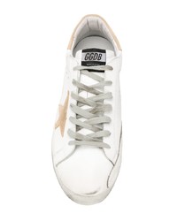 weiße bedruckte Leder niedrige Sneakers von Golden Goose Deluxe Brand