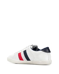 weiße bedruckte Leder niedrige Sneakers von Moncler