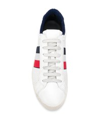 weiße bedruckte Leder niedrige Sneakers von Moncler