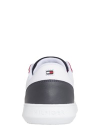 weiße bedruckte Leder niedrige Sneakers von Tommy Hilfiger