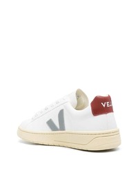 weiße bedruckte Leder niedrige Sneakers von Veja