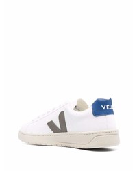 weiße bedruckte Leder niedrige Sneakers von Veja