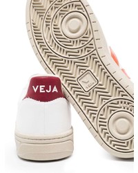 weiße bedruckte Leder niedrige Sneakers von Veja