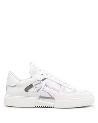 weiße bedruckte Leder niedrige Sneakers von Valentino Garavani