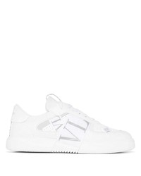 weiße bedruckte Leder niedrige Sneakers von Valentino Garavani