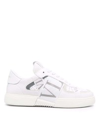 weiße bedruckte Leder niedrige Sneakers von Valentino Garavani