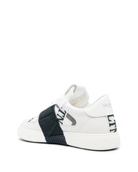 weiße bedruckte Leder niedrige Sneakers von Valentino Garavani