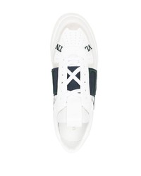 weiße bedruckte Leder niedrige Sneakers von Valentino Garavani