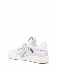 weiße bedruckte Leder niedrige Sneakers von Valentino Garavani