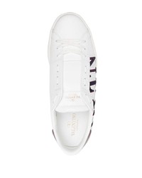 weiße bedruckte Leder niedrige Sneakers von Valentino Garavani