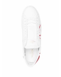 weiße bedruckte Leder niedrige Sneakers von Valentino Garavani