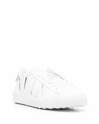 weiße bedruckte Leder niedrige Sneakers von Valentino Garavani