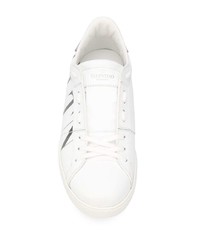 weiße bedruckte Leder niedrige Sneakers von Valentino Garavani